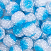 close up view of a pile of 20mm Blue Captured Pearls Bubblegum Bead