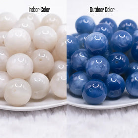 20mm Blue Color Changing Bubblegum Beads