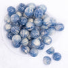 top view of a pile of 20mm Blue Luster Bubblegum Beads