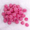 top view of a pile of 20mm Hot Pink Jelly AB Rhinestone Bubblegum Beads