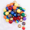top view of a pile of 20mm Catch a Rainbow Bulk Acrylic Bubblegum Bead Mix - 50 Count