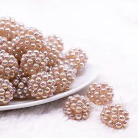 20mm Champagne Gold Berry Rhinestone Bubblegum Beads