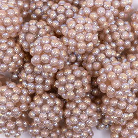 20mm Champagne Gold Berry Rhinestone Bubblegum Beads