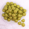 top view of a pile of 20mm Chartreuse Yellow Rhinestone Bubblegum Beads