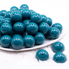 20mm Dark Cyan Solid Acrylic Bubblegum Beads