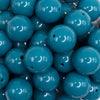 top view of a pile of 20mm Dark Cyan Solid Acrylic Bubblegum Beads