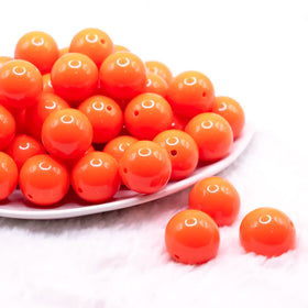 20mm Dark Orange Solid Acrylic Bubblegum Beads