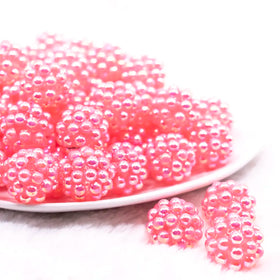 20mm Dark Pink Berry Rhinestone Bubblegum Beads