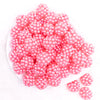 top view of a pile of 20mm Dark Pink Berry Rhinestone Bubblegum Beads