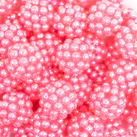 20mm Dark Pink Berry Rhinestone Bubblegum Beads