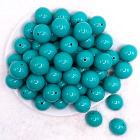 20mm Aquamarine Solid Acrylic Bubblegum Beads