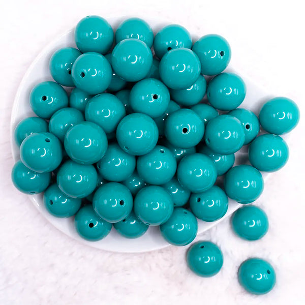 top view of a pile of 20mm Aquamarine Solid Acrylic Bubblegum Beads