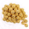 top view of a pile of 20mm Gold Berry Rhinestone Bubblegum Beads