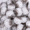 close up view of a pile of 20mm Gray Captured Pearls Bubblegum Bead