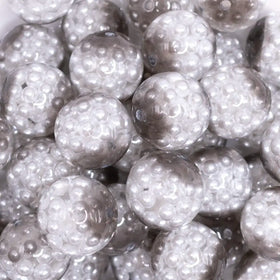 20mm Gray Captured Pearls Bubblegum Bead