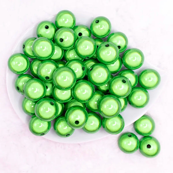 top view of a pile of 20mm Green Miracle Bubblegum Bead