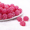 front view of a pile of 20mm Hot Pink Berry Rhinestone Bubblegum Beads