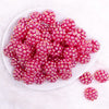 top view of a pile of 20mm Hot Pink Berry Rhinestone Bubblegum Beads