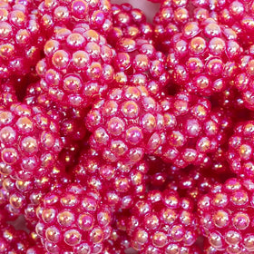 20mm Hot Pink Berry Rhinestone Bubblegum Beads