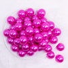 top view of a pile of 20mm Hot Pink Faux Pearl Bubblegum Beads