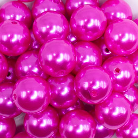 20mm Hot Pink Faux Pearl Bubblegum Beads