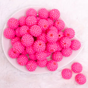 20mm Hot Pink on Hot Pink Rhinestone Bubblegum Beads