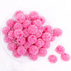 top view of a pile of 20mm Hot Pink Sugar Rhinestone Bubblegum Bead