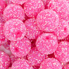 20mm Hot Pink Sugar Rhinestone Bubblegum Bead
