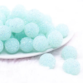 20mm Ice Blue Sugar Rhinestone Bubblegum Bead