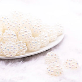 20mm Ivory Berry Rhinestone Bubblegum Beads