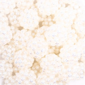 20mm Ivory Berry Rhinestone Bubblegum Beads