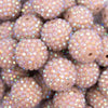 close up view of a pile of 20mm Latte Brown Rhinestone AB Bubblegum Beads