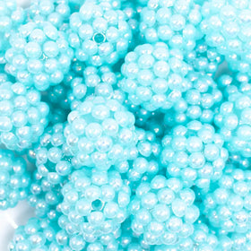 20mm Light Blue Berry Rhinestone Bubblegum Beads