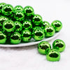 front view of a pile of 20mm Reflective Light Green Acrylic Bubblegum Beads