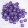 top view of a pile of 20mm Light Purple Glitter Tinsel Bubblegum Beads