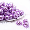 front view of a pile of 20mm Light Purple Pearl Pumpkin Shaped Bubblegum Bead