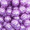 close up view of a pile of 20mm Light Purple Pearl Pumpkin Shaped Bubblegum Bead