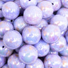 close up view of a pile of 20MM Light Purple with Gold Foil Splatter AB Bubblegum Beads