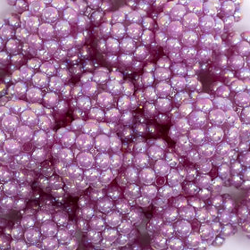 20mm Lilac Purple Berry Rhinestone Bubblegum Beads