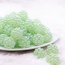 20mm Lime Green Berry Rhinestone Bubblegum Beads