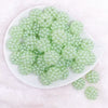 top view of a pile of 20mm Lime Green Berry Rhinestone Bubblegum Beads