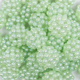 20mm Lime Green Berry Rhinestone Bubblegum Beads