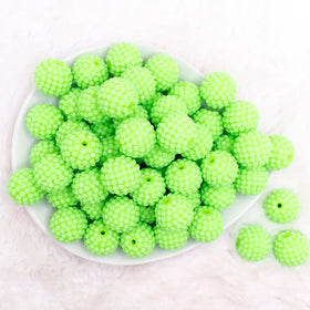 20mm Lime Green on Lime Green Rhinestone Bubblegum Beads