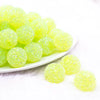 front view of a pile of 20mm Lime Green Sugar Rhinestone Bubblegum Bead