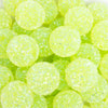 close up view of a pile of 20mm Lime Green Sugar Rhinestone Bubblegum Bead