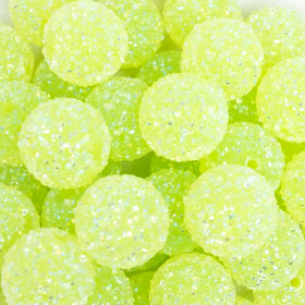 20mm Lime Green Sugar Rhinestone Bubblegum Bead