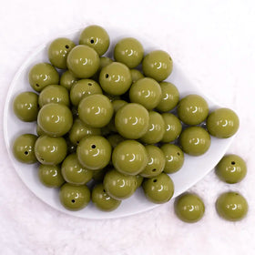 20mm Moss Green Solid Acrylic Bubblegum Beads