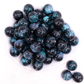 20mm Navy Blue Opalescence Bubblegum Bead