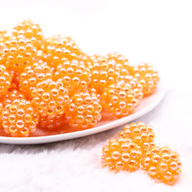 20mm Orange Berry Rhinestone Bubblegum Beads