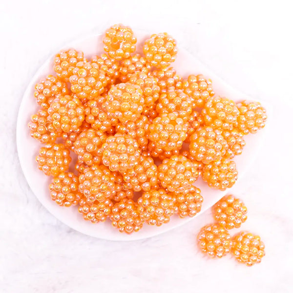 top view of a pile of 20mm Orange Berry Rhinestone Bubblegum Beads